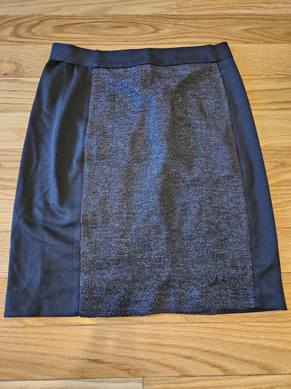 41 Hawthorn Black Textured Panel Pencil Skirt